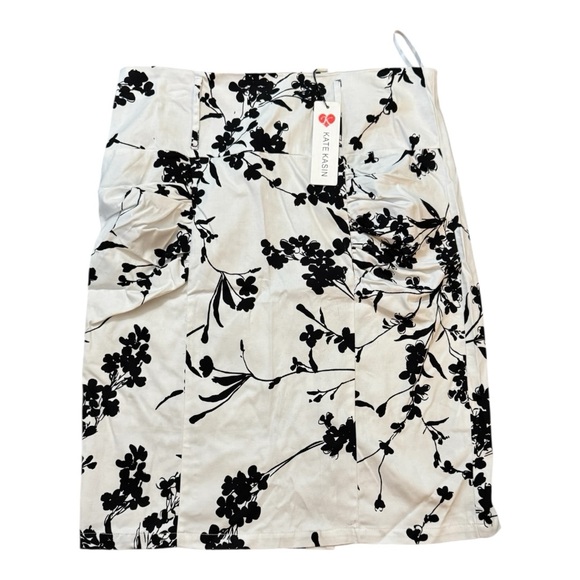 Kate Kasin Dresses & Skirts - Floral Black and White Midi Skirt